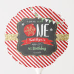 Oh What Fun To Be One! Christmas 1st Birthday Balloon<br><div class="desc">Celebrate in style with these trendy 1st birthday party balloons. The design is easy to personalise with your own wording and your family and friends will be thrilled when they see these fabulous party balloons.</div>