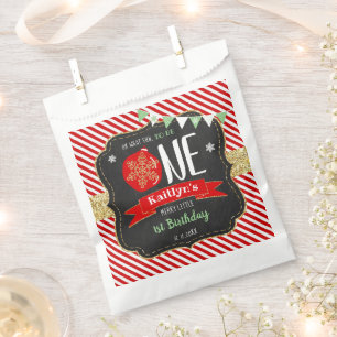 Oh What Fun To Be One! Christmas 1st Birthday Favour Bags