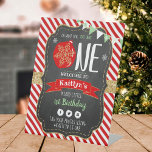 Oh What Fun To Be One! Christmas 1st Birthday Pedestal Sign<br><div class="desc">Celebrate in style with this trendy 1st birthday welcome sign. The design is easy to personalise with your own wording and your family and friends will be thrilled when they see this fabulous party sign. Matching party items can be found in the collection.</div>