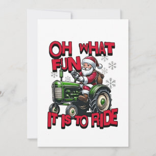 Oh What Fun To is it To Ride Christmas Farmers Thank You Card
