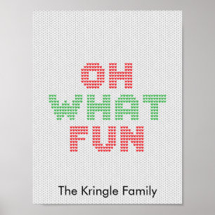 Oh What Fun Typography Christmas Sweater Poster