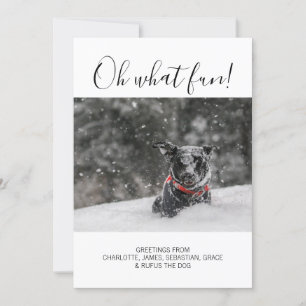 Oh What Fun Typography Personalised Christmas Holiday Card