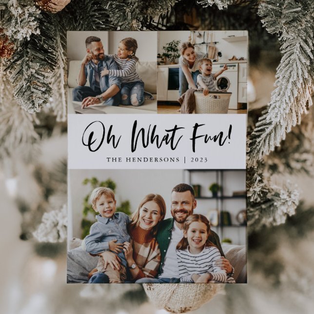 Oh What Fun Typography Script Christmas Photo Holiday Card (Creator Uploaded)