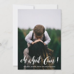 Oh What Fun White Handwritten Holiday Photo