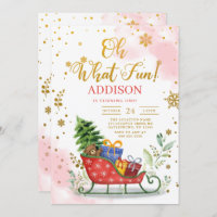Oh What Fun Winter Birthday Invitation