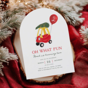 Oh What Fun Winter Car Kids Birthday Invitation