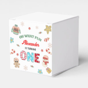 Oh What Fun Winter Christmas 1st Birthday Favour Box