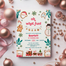 Oh What Fun Winter Christmas Cookie 1st Birthday