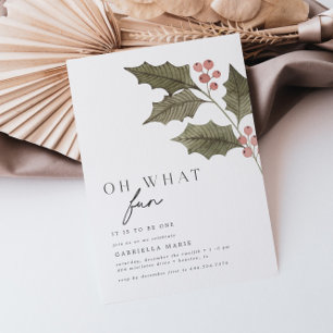 Oh What Fun Winter Kids Birthday Invitation