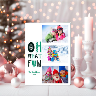 Oh What Fun Winter Kids Photo Holiday Card