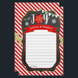 Oh What Joy Christmas Baby Shower Advice & Wishes<br><div class="desc">These advice cards are perfect for anyone having a baby shower this Christmas time. Simply include these advice cards when you send out your matching invitations, your guests can then fill out the sheet with any advice or wishes they have for mum & baby. These sheets will be a lovely...</div>