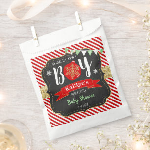 "Oh What Joy, It's A Boy!" Christmas Baby Shower Favour Bags