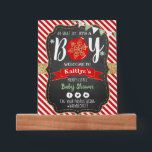"Oh What Joy, It's A Boy!" Christmas Baby Shower Picture Ledge<br><div class="desc">Celebrate in style with this trendy baby shower welcome sign. The design is easy to personalise with your own wording and your family and friends will be thrilled when they see this fabulous party sign. Matching items can be found in the collection.</div>