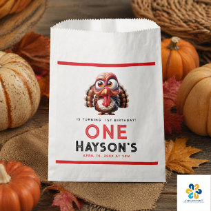 Oh what's fun Caricatures Turkey 1st Birthday Favour Bags