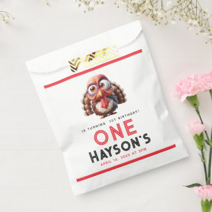 Oh what's fun Caricatures Turkey 1st Birthday Favour Bags