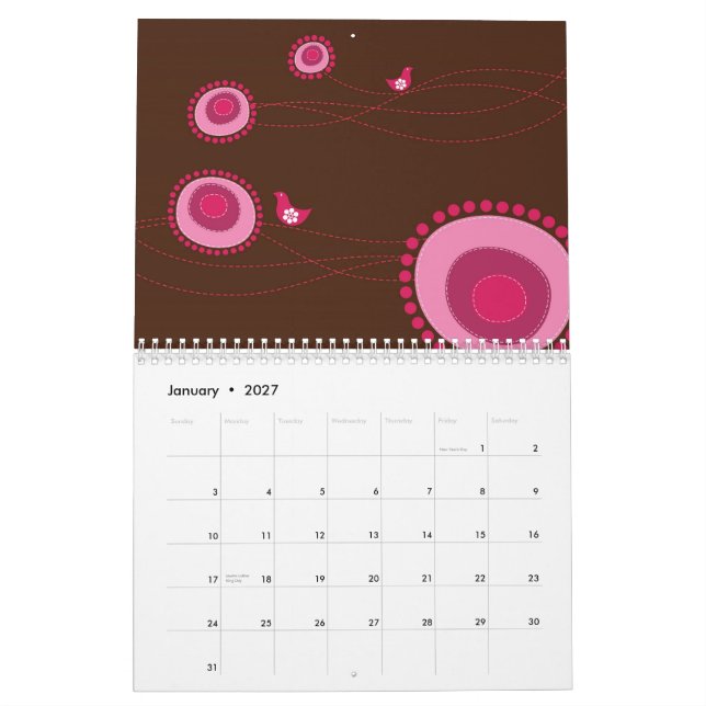 Oh Whimsical! Custom Flexi Calendar 2012 (Jan 2027)