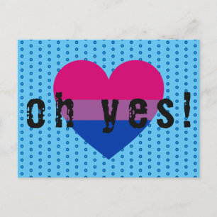 Oh Yes LGBT Bisexual Pride Heart Postcard