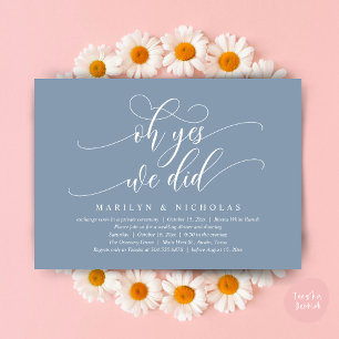 Oh Yes, We Did, Modern Wedding Dinner and Party Invitation