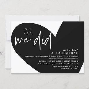 Oh yes we did, Modern Wedding Reception Dinner Invitation