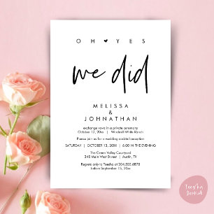 Oh yes we did, Wedding Reception Dinner Dancing Invitation