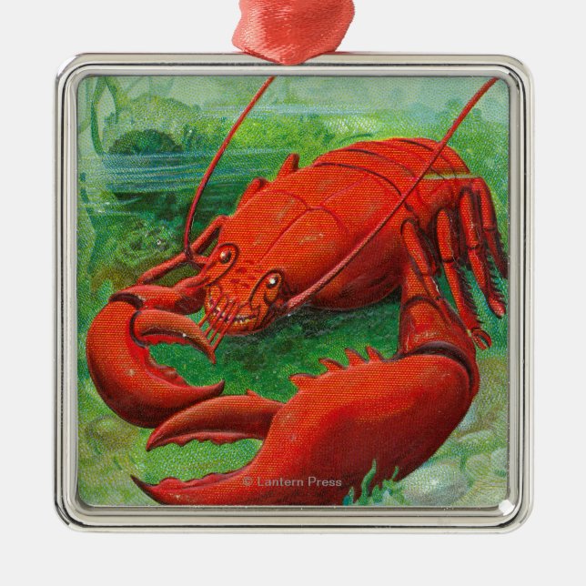 Oh You Lobster Scene Metal Tree Decoration (Front)