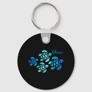 Ohana Sea Turtle Family Hawaii Vacation Tropical H Key Ring