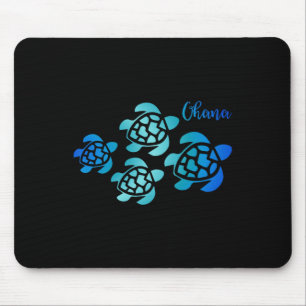 Ohana Sea Turtle Family Hawaii Vacation Tropical H Mouse Mat
