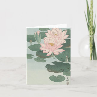 Ohara Kosen Flowering Water Lily - Blank Card