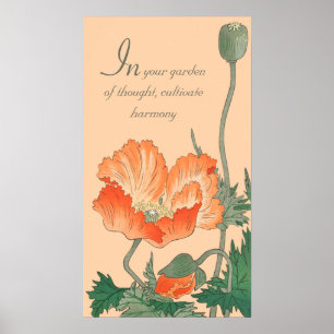 Ohara Koson Beautiful Japanese poppy CC0811 Quote Poster