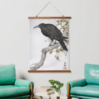 Ohara Koson Crow on Cherry Blossom Branch Art