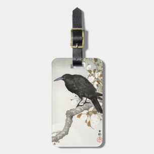 Ohara Koson Crow on Cherry Blossom Branch Art Luggage Tag