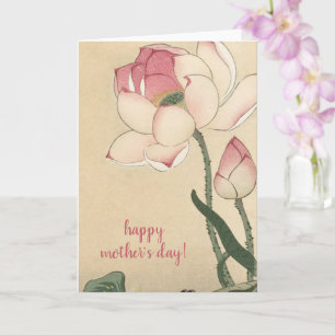 Ohara Koson, Pink Lotus, Japanese Art Mother's Day Card