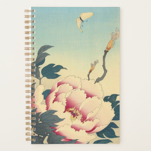 Ohara Koson, Pink Peonies - Japanese Fine Art Planner (Front)