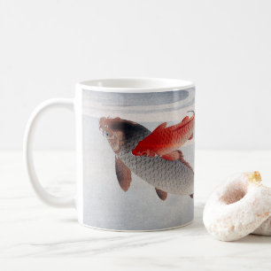 Ohara Koson , “ Two carps and water plants ” Coffee Mug