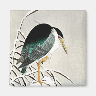 Ohara Koson's Heron in Snow Magnet