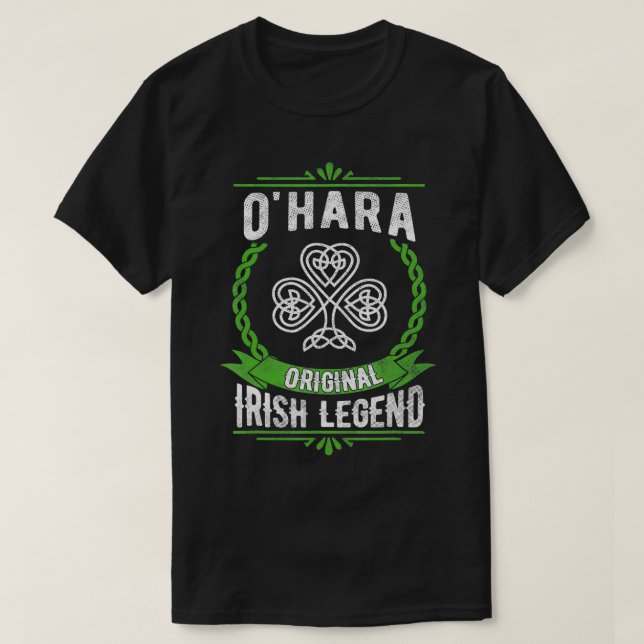 OHara Name IrishShamrock Green St Patricks Day  T-Shirt (Design Front)