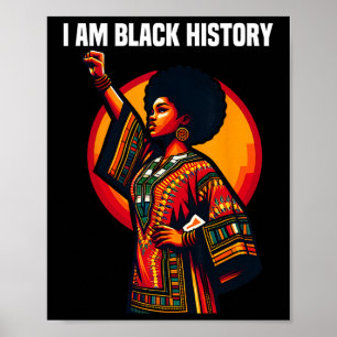 Ohene I Am Black History Month American Afro Melan Poster