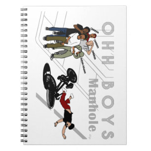 OHH BOYS - Man on Bike Hits a Manhole Case-Mate iP Notebook