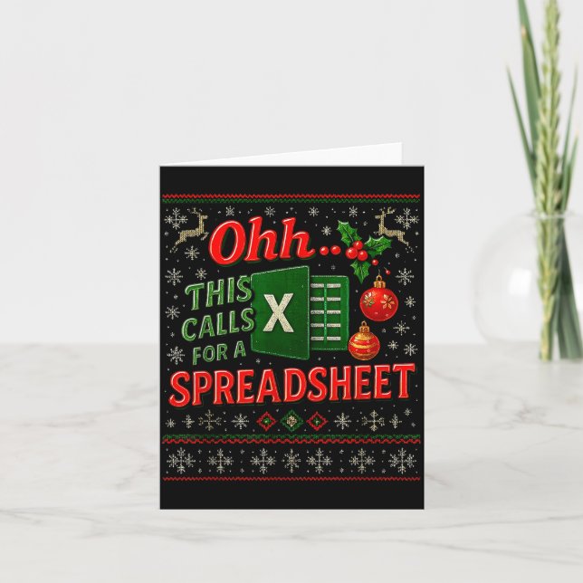 Ohh This Calls For A Spreadsheet Funny Holiday Quo Card (Front)