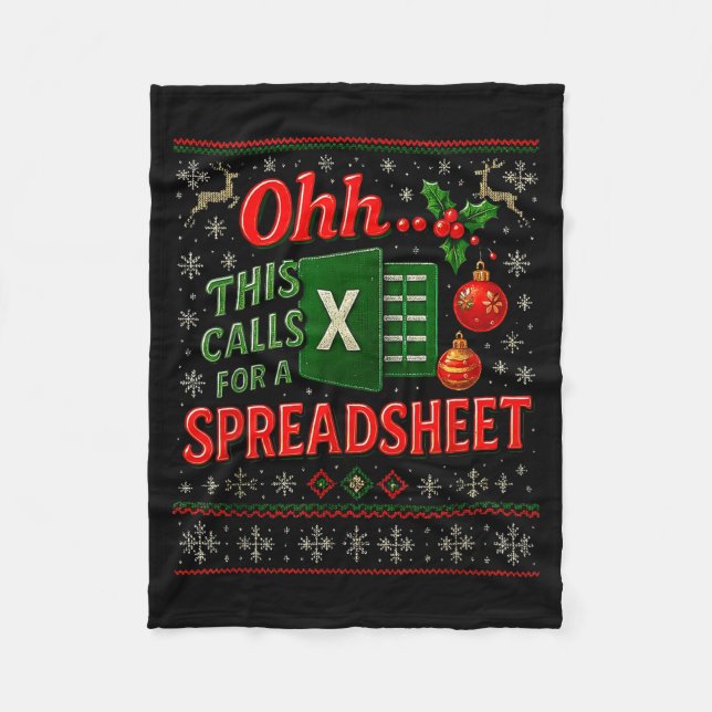 Ohh This Calls For A Spreadsheet Funny Holiday Quo Fleece Blanket (Front)