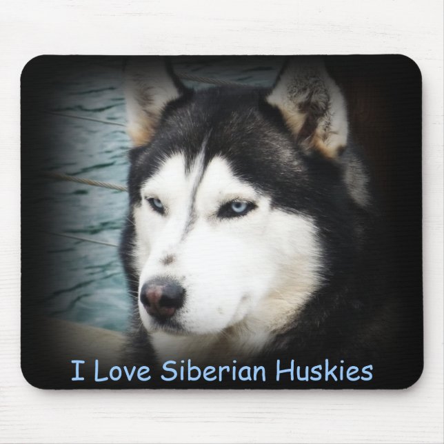 ohhshadow, I Love Siberian Huskies Mouse Mat (Front)