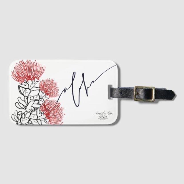 Ohia Lehua Aloha Luggage Tag (Front Horizontal)