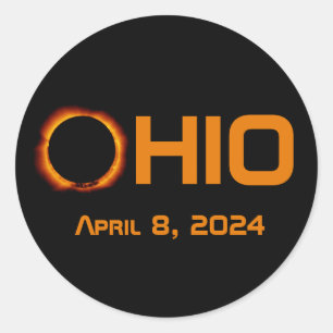Ohio 2024 Total Solar Eclipse Classic Round Sticker