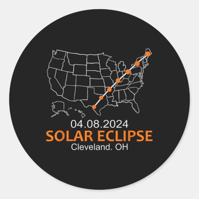 Ohio 2024 Total Solar Eclipse  Classic Round Sticker (Front)