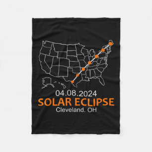 Ohio 2024 Total Solar Eclipse Fleece Blanket