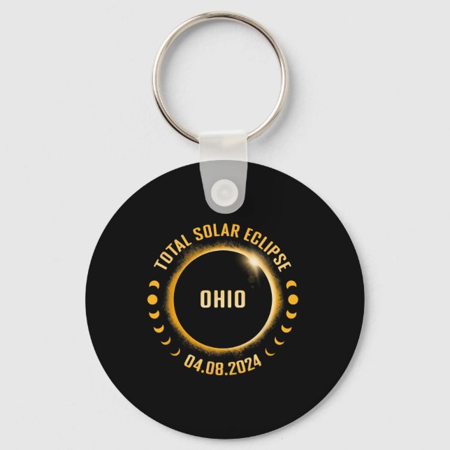 Ohio 2024 Total Solar Eclipse  Key Ring (Front)