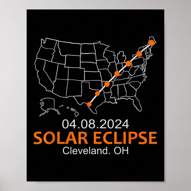 Ohio 2024 Total Solar Eclipse  Poster (Front)