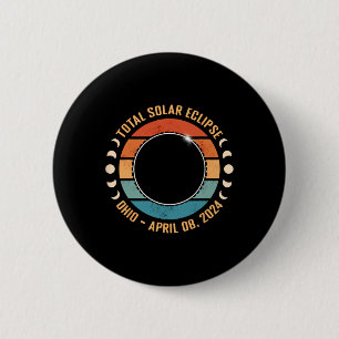 Ohio 2024 Total Solar Eclipse Totality Path Men Wo 6 Cm Round Badge