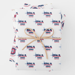 Ohio, 50 States, Liberty Bell Wrapping Paper Sheet