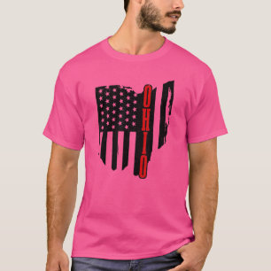 Ohio American Flag State Map Pride Patriotic 4th O T-Shirt